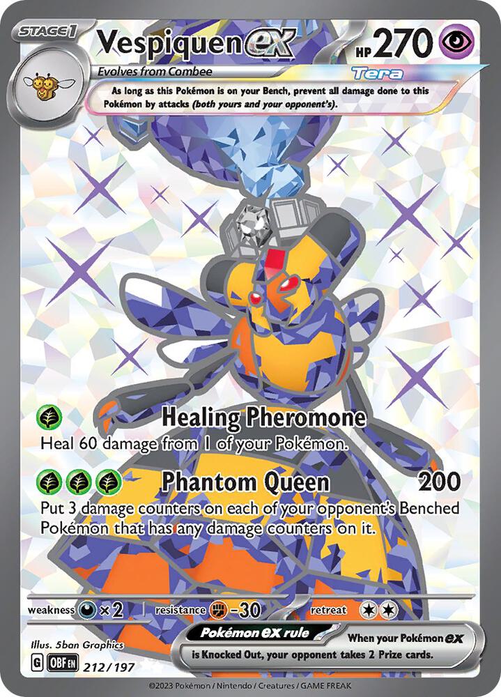 Vespiquen ex · 212/197 · Obsidian Flames · SR